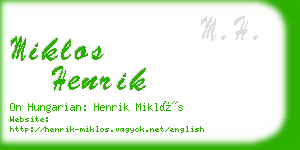 miklos henrik business card